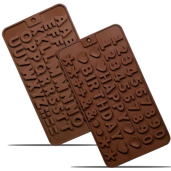 2 bags of silicone alphanumeric chocolate molds with alphanumeric baking tools including birthday cake decoration foundation molds M250106