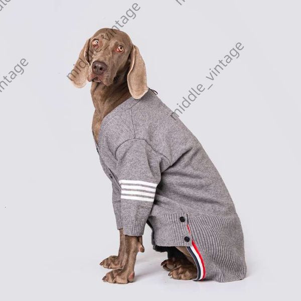 Large Trendy Brand Cardigan Sweater Labrador Retriever Gold Fur Autumn And Winter Warm Internet Famous Big Dog Clothes, Grey 
Large Trendy Brand Cardigan Sweater Labrador Retriever Gold Fur Autumn And Winter Warm Internet Famous Big Dog Clothes, Grey