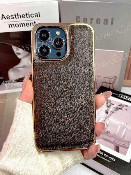designer Phone Cases For iPhone 16 15 plus 14 13 12 11 Pro max case highend luxury leather soft case electroplated highend feel anti fall celebrity pe