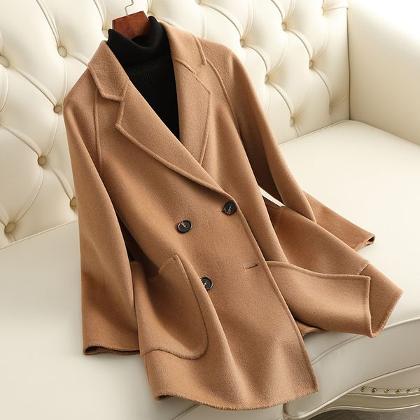 D3166 Double-faced cashmere coat for women, medium and — compare prices at CompareOffers