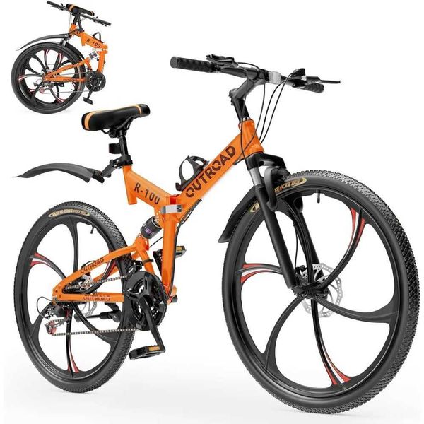 Mountain Bike 26 Inch Mountain Bike 21 Speed Full Suspension High-Carbon Steel MTB Dual Disc se mtb Brake Non-Slip Folding Bikes Road Carbon
