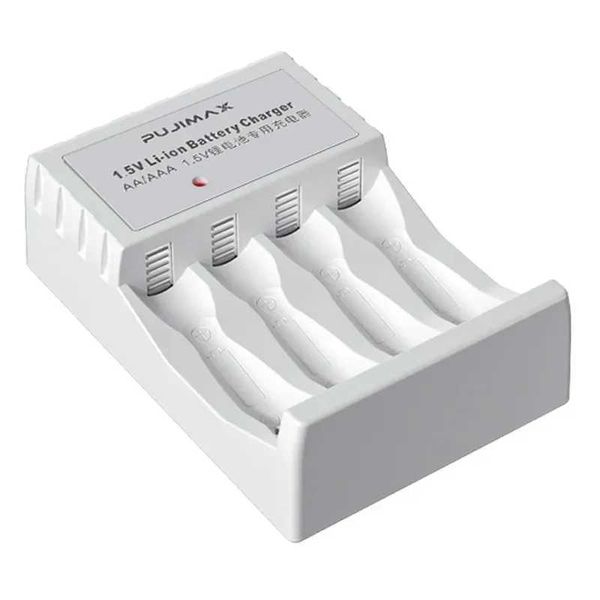 New Arrival For AA 1.5V Lithium Battery Large Capacity Rechargeable Li-ion Battery 4 Slots Lithium Battery Charger With Cable T250114