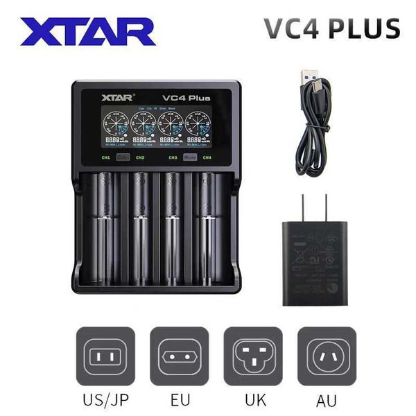New Arrival XTAR VC4 Plus Battery Charger 18650 Charger USB C Fast Charging AAA AA Rechargeable Batteries 18350 21700 20700 Battery Charger T250114