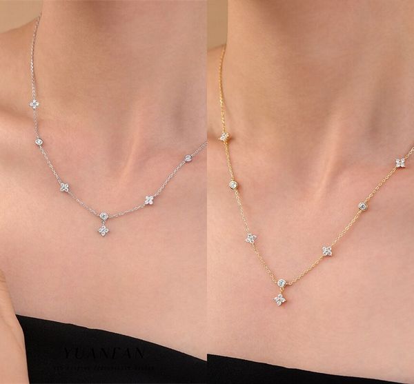 diamond necklaces women jewelry clover necklace for woman charm summer popular pendant necklace fashion classic fashion ice out fa44