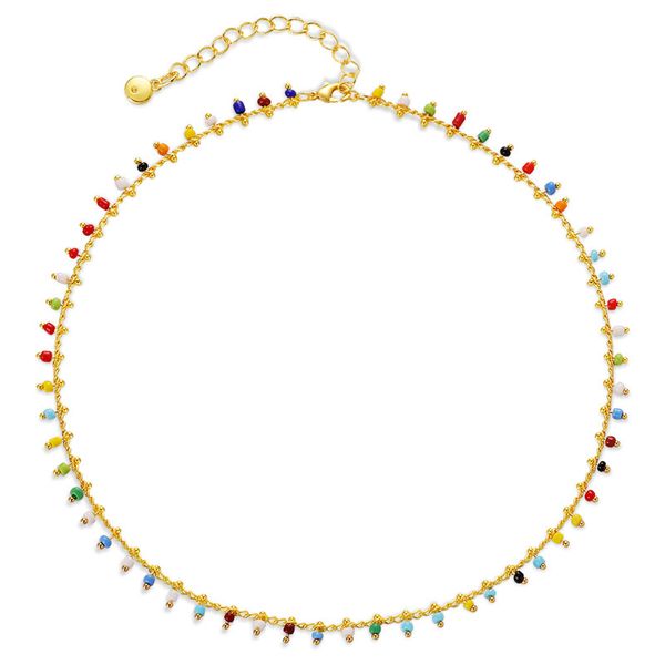European and American Copper Plated 18K Gold Colored Rice Beads Exotic Style Necklace with Small Chain and Ethnic Style
European and American Copper Plated 18K Gold Colored Rice Beads Exotic Style Necklace with Small Chain and Ethnic Style