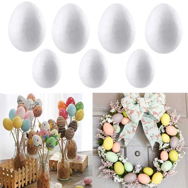 50 pieces of Easter decoration foam egg childrens gift DIY painting pattern polystyrene foam plastic ball Easter decoration W250113