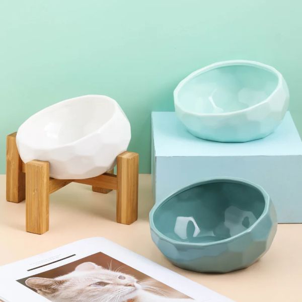 147498 Double-bowl cat bowl, separate food and water, reasonable partition, one bowl for two purposes, saves space and is more convenient