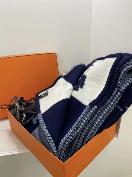 2026 Nevy H Blanket Orange Black perfume Red Gray Navy cologne Big Size 135 170Cm 90%Wool 10%Cashmere Free Shipping