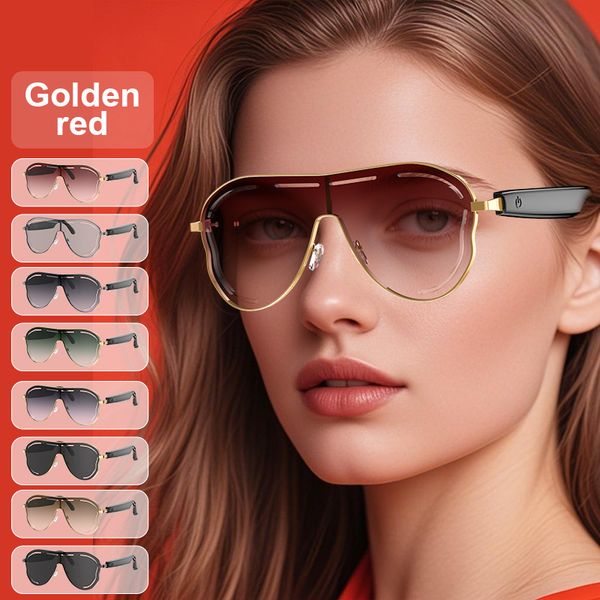 AI Sunglasses Ultraviolet-Proof Translation Large-Frame Sun-Resistant Color-Changing Stainless Steel Bluetooth Audio Fashion Uv Protection