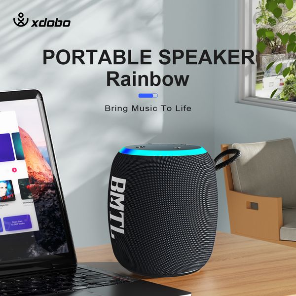 XDOBO BMTL Rainbow Ipx7 Waterproof Dustproof RGB Light Show TWS Speaker Series System 360 ° Stereoscopic Surround Lossless Sound Quality Built in Microphone