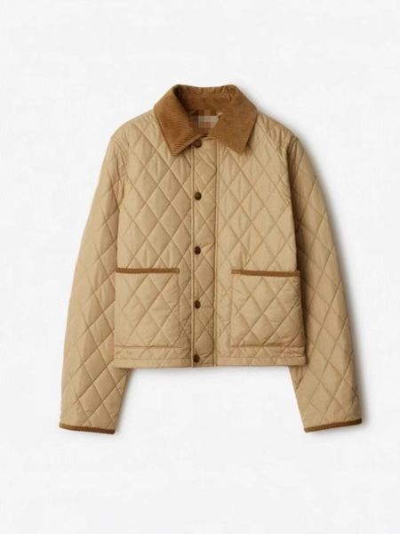 Designer womens Jackets Corduroy lapel diamond patterned short cotton jacket high-end warm and strong outerwear, R1 
Designer womens Jackets Corduroy lapel diamond patterned short cotton jacket high-end warm and strong outerwear, R1