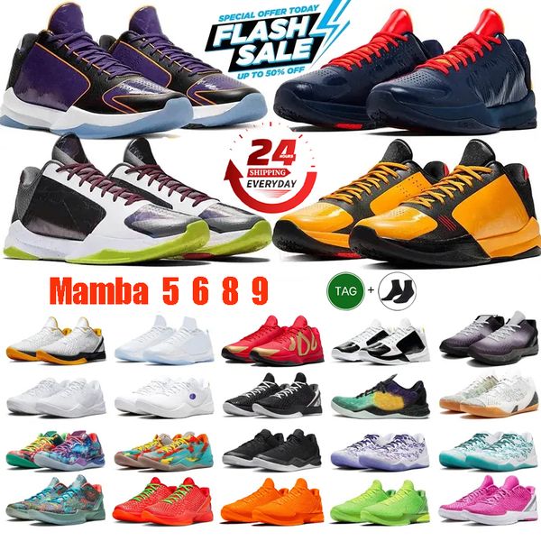Black Mamba 8 6 5 Potro Reverse Grinch Basketball Shoes Mambacita Eybl Think Pink X-Ray Easter Del Sol Black for Men Women Big Kids Trainers Outdoor Sports Sneakers