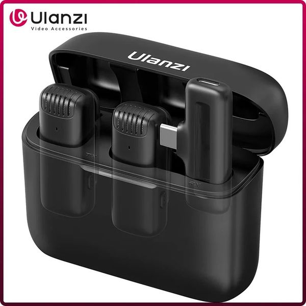 Ulanzi J12 Wireless Lavalier Microphone Lapel Mic 20M Audio Video Recording for Smartphone Andriod iPhone 16 DJI Action 5 800mAh 250801