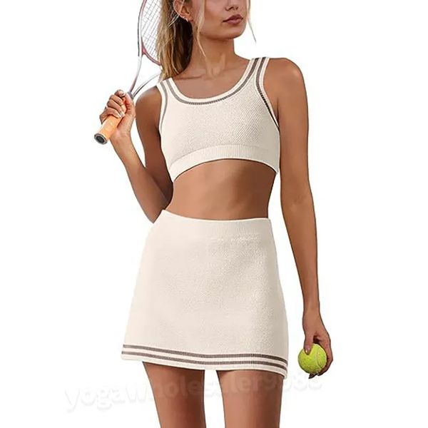 Waffle Set New Tennis Dress Sporty Outdoor Knitted Dress Set For Women Summer Two - piece Striped Sporty Casual Fashion Dress Set Exercise & Fitness Wear Yoga Set, Black
Waffle Set New Tennis Dress Sporty Outdoor Knitted Dress Set For Women Summer Two - piece Striped Sporty Casual Fashion Dress Set Exercise & Fitness Wear Yoga Set, Black
