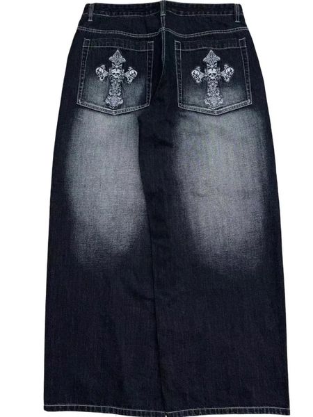 Vintage Washed Embroidered Jeans Trend Hip Hop Men — compare prices at CompareOffers