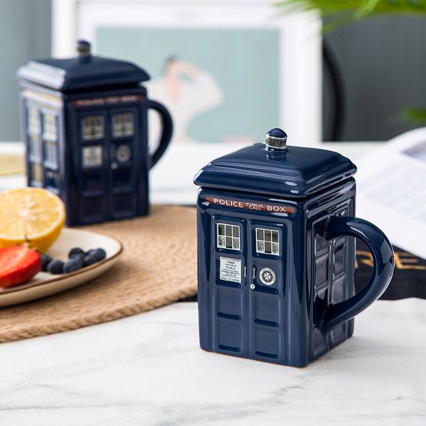 Doctor Who Themed Ceramic Mugs – Niche Blue Water Cups for Coffee Lovers