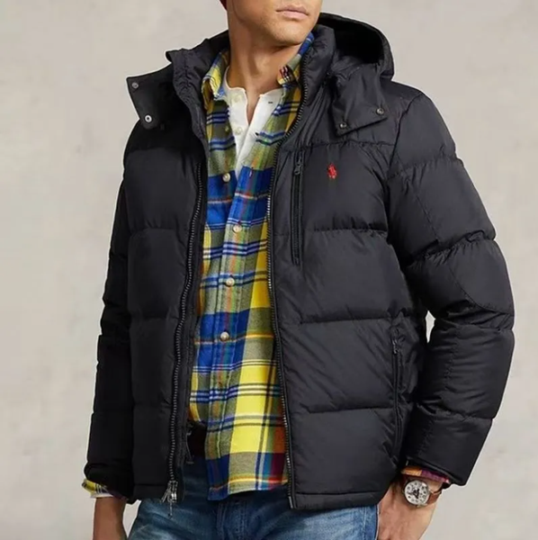 Mens Polo Puffer Jacket Designer Down Jacket Embroidery Cot…