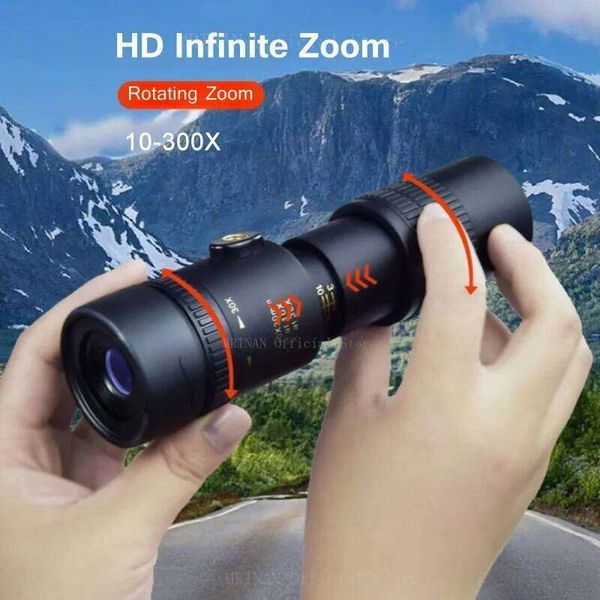Monocular 10-300X40 High-Power HD Mini With Phone Clip Super Telephoto Zoom Telescope Hunting Camping
