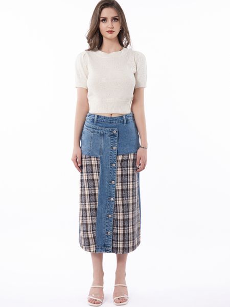 Women's Denim Plaid…