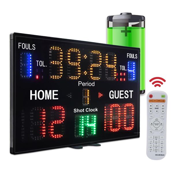 LED Basketball Scoreboard with Shot Clock, Digital Scoreboard with Remoe, Electronic Scoreboard with Timer Clock, Digital Score Keeper Outdoor
LED Basketball Scoreboard with Shot Clock, Digital Scoreboard with Remoe, Electronic Scoreboard with Timer Clock, Digital Score Keeper Outdoor