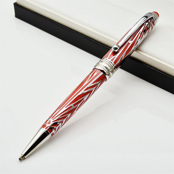 wholesale 100th Anniversary Black/Red Special Edition Ballpoint/Rollerball/Fountain Pens Exquisite Carving Design 163 Writing Stationery With Series Number