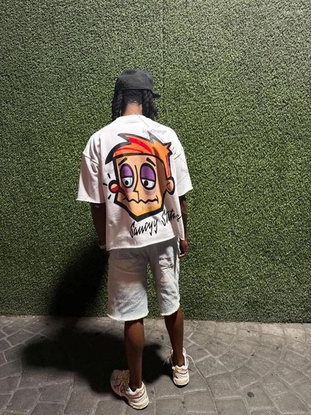 Men's T Shirts Hip-hop Trendy Cartoon Loose Oversized T-shirt Men Harajuku Retro Graphic Top High Street Casual Streetwear Pure Cotton, Aa 
Men's T Shirts Hip-hop Trendy Cartoon Loose Oversized T-shirt Men Harajuku Retro Graphic Top High Street Casual Streetwear Pure Cotton, Aa