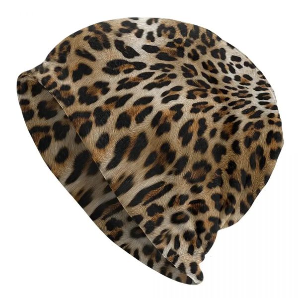 Leopard Pattern Bonnet Hats Autumn Winter Outdoor Skullies Beanies Hats Animal Texture for Men Women Knitted Hat Spring Caps 250813BJ