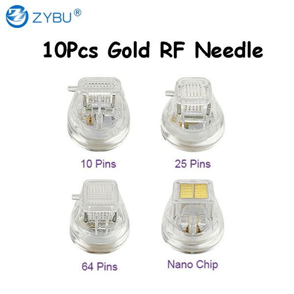 Gold-Plated Disposable Cartridges Skin Rejuvenation Needles For Fractional RF Microneedle Machine : 10/25/64 Pins Nano Tips for Professional Skin Treatments