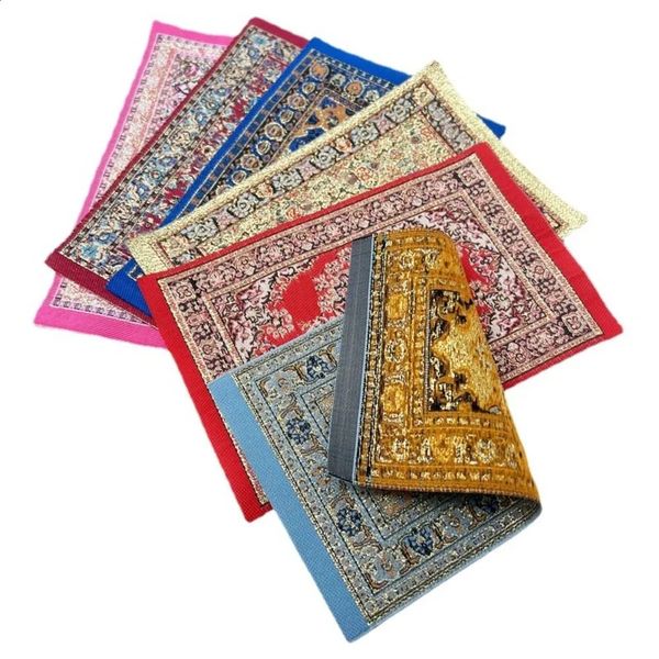 1 12 Scale Turkish Style Playing House Mini House Decor Floor Coverings Doll Accessories Dollhouse Carpet Miniature Weaving Rug 250815