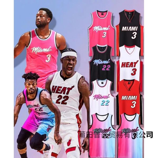 Clothing Heat Jersey No. 3 Wade 22 Butler Embroidery. Pressed Sports Training Vest