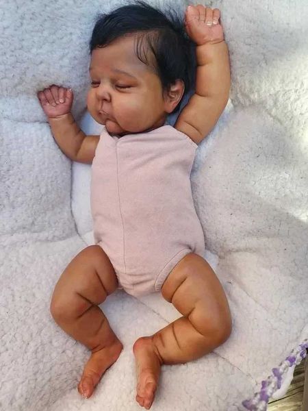 reborn baby doll 3D Reborn with Visible Veins Dark Skin Peaches Newborn Baby Cloth Body Doll without Clothes Painting silicone Z250818 realistic newborn