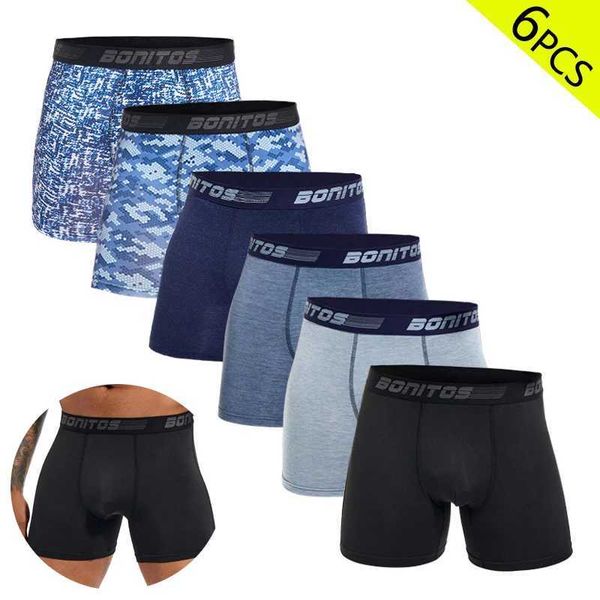 6Pcs/Pack Mens Boxer Briefs Plus Size Boxers Men Underwear Polyester Underpants For Men Underpants Alphabet Elastic Webbing Shorts W250819