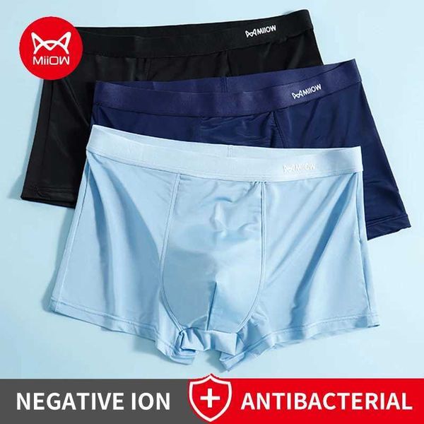 3Pcs Thin Ice Silk Men Boxershorts Graphene Antibacterial Men Underwear Breathable Mens Underpants Mens Boxers Briefs Trunks W250819