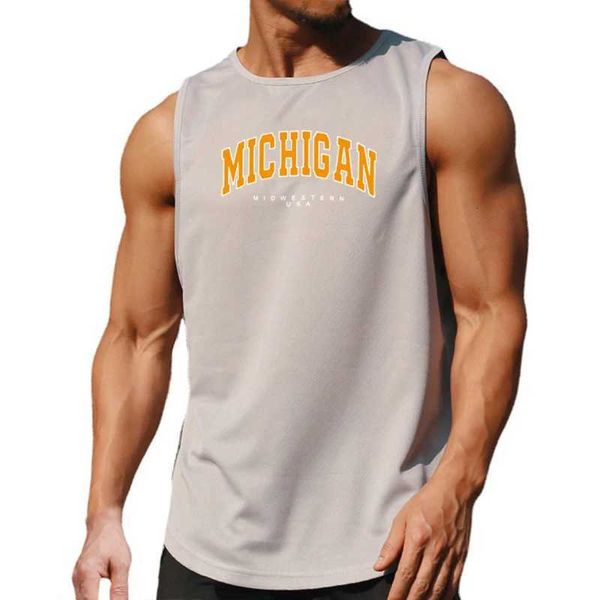 Michigan Midwestern USA Summer Gym Tank Top Mens — compare prices at CompareOffers