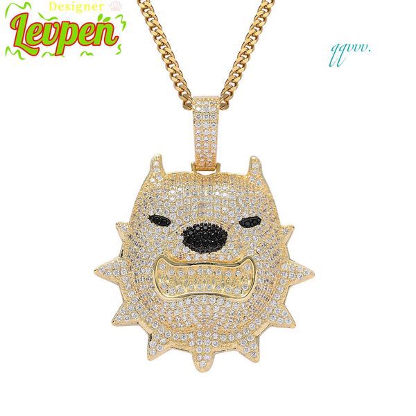 Moissanite Bulldog Pendant Necklace