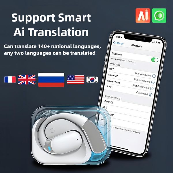AI Translator Earbuds Real Time, 3 in 1 Translation Earbuds, 144 Language Translation Headphones iOS and Android App Ideal for Travel and Business Includes, Black
AI Translator Earbuds Real Time, 3 in 1 Translation Earbuds, 144 Language Translation Headphones iOS and Android App Ideal for Travel and Business Includes, Black