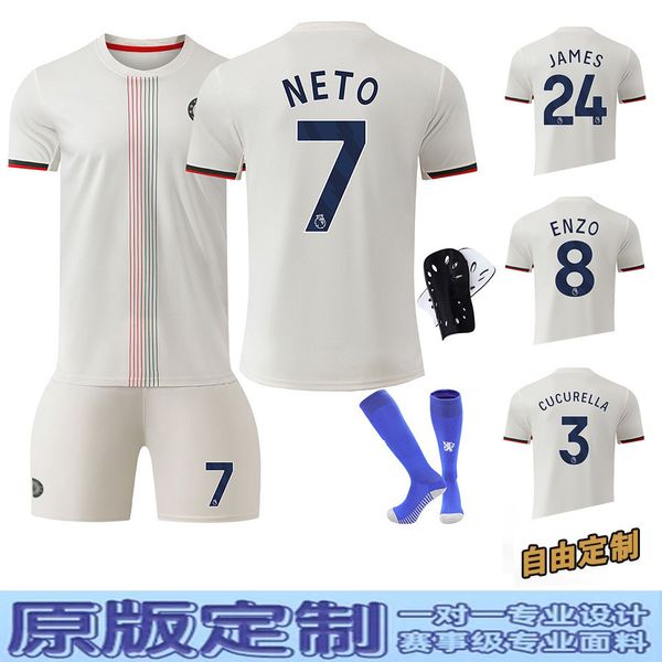 Clothing 2526 Chelsea Away White Football Kit Set 7 Sterling 8 Enzo 6 Silva Jersey