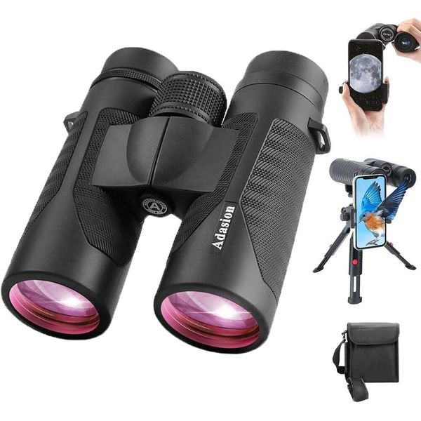 12x42 HD Adults High Powered with Phone Adapter and Tripod, Super Bright BAK4 Prism Waterproof Binoculars for Bird Watching Hunting Hiking Safari Travel Sports
12x42 HD Adults High Powered with Phone Adapter and Tripod, Super Bright BAK4 Prism Waterproof Binoculars for Bird Watching Hunting Hiking Safari Travel Sports