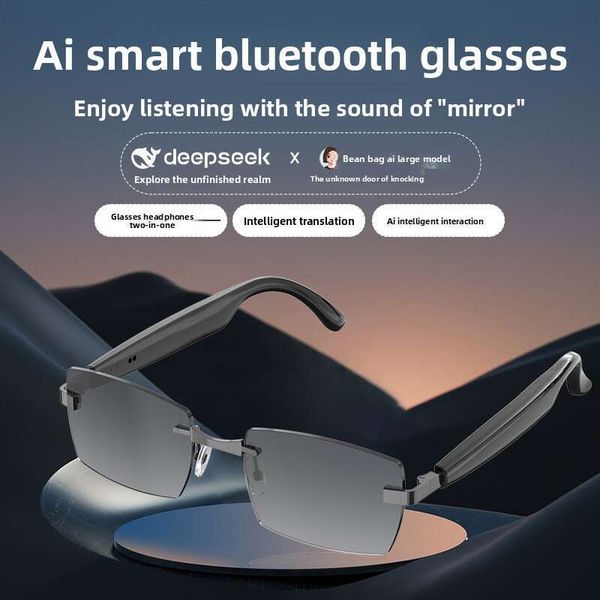 New Smart Glasses Bluetooth Sunglasses Built-in Microphone Speakers Touch & Voice Assistant Compatible Glass for Men Women Noise Cancelling Headphones