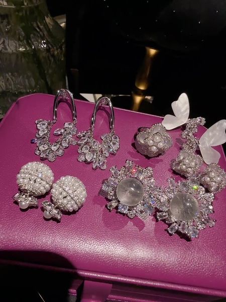 Jewelry Earring Necklaces & Pendants Pendant Necklaces Dangle & Chandelier Charm Sunflower Gem Earrings, Starry Dome, Spirit Crystal Water Drop Garland Earrings