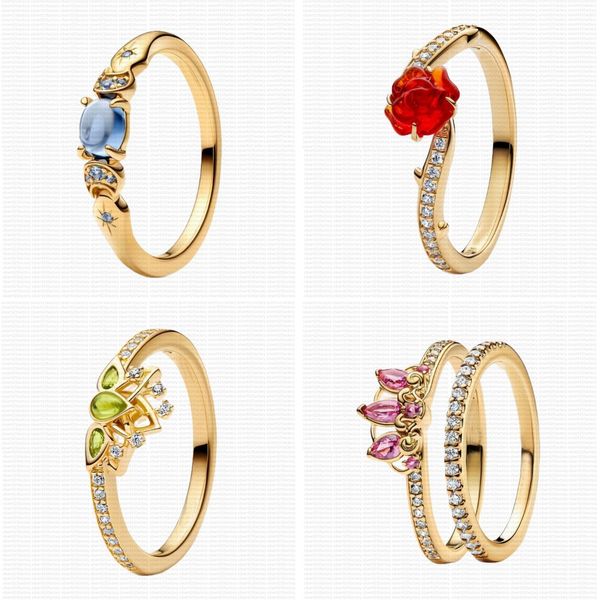 new Designer Rings gold Rings for women Princess rose flower Wedding Ring luxury jewellery 925 Silver sparkle Diamond ring engagement Ring fashion party gifts