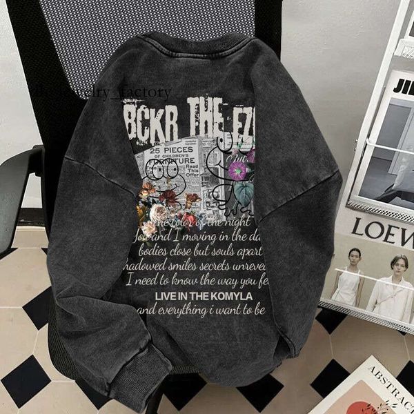 Unique Design American Style Heavy Washed Vintage Crew Neck Sweatshirt Unisex Fleece Lined Thickened Autumn Winter Couple Outfit be0, Washed black [thickened silver fox
Unique Design American Style Heavy Washed Vintage Crew Neck Sweatshirt Unisex Fleece Lined Thickened Autumn Winter Couple Outfit be0, Washed black [thickened silver fox