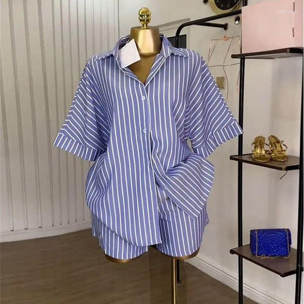 Women's Tracksuits Clothing 2025 Summer Fashion Blue And White Striped Loose Shirt High Waist Wide Leg Shorts Two-piece Set, Blue two-piece set
Women's Tracksuits Clothing 2025 Summer Fashion Blue And White Striped Loose Shirt High Waist Wide Leg Shorts Two-piece Set, Blue two-piece set