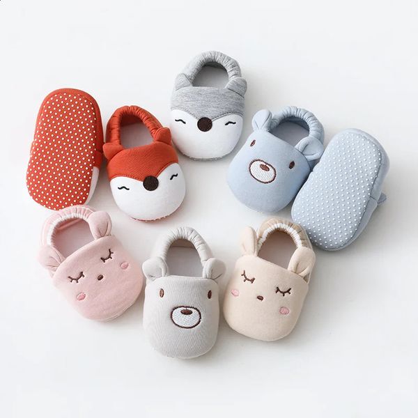 Cartoon Animals Pattern born Socks Shoes Toddler Boys Girls Nonslip Crib First Walkers Winter Baby Soft Slipper Warm Booties250826BJ