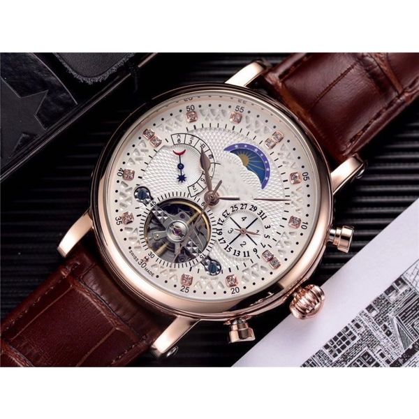 Men's Automatic Watches Sapphire Chronograph 42mm Leather