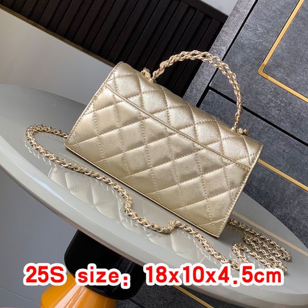25s Handles Bag Womens Metal Chain Bag Leather Caviar Shoulder Bag CF Handbag Stylish Clamshell Bag Crossbody Bag Fashion Top Tweed Bag 18CM Gold bag Silver bag 25P, Silver 18cm
25s Handles Bag Womens Metal Chain Bag Leather Caviar Shoulder Bag CF Handbag Stylish Clamshell Bag Crossbody Bag Fashion Top Tweed Bag 18CM Gold bag Silver bag 25P, Silver 18cm