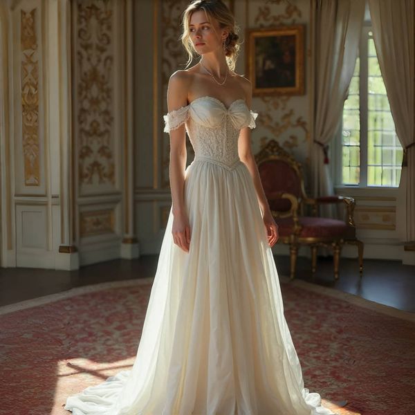 Vintage A-Line Boho Wedding Dress