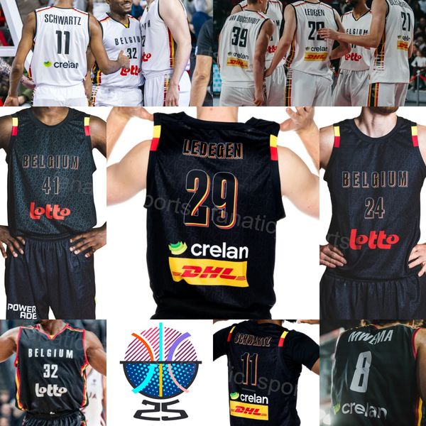 Printed Belgium Basketball Jersey 2025 Eurobasket 10 Hans Vanwijn Joppe Mennes …