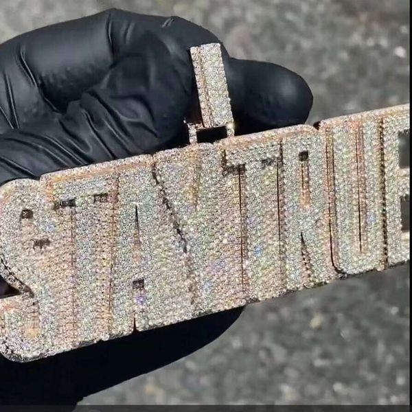 Sterling Sier Hip-Hop Style Letters Iced Out Moissanite Pendant Fine Jewelry Pendants & Charms