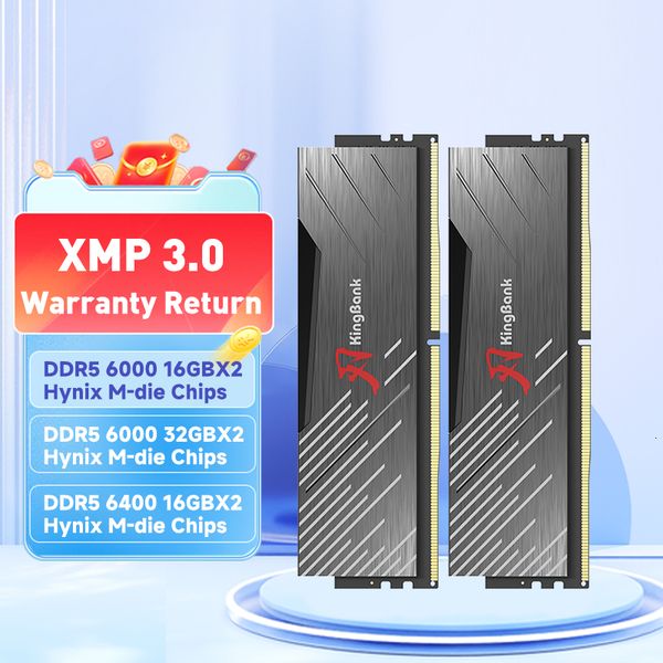 KingBank DDR5 16GB / 32GB / 16GBx2 / 32GBx2 6000 MHz 6400 MHz 288 Pin DIMM Hynix M die Desktop AMD Intel CPU Motherboard DDR 5